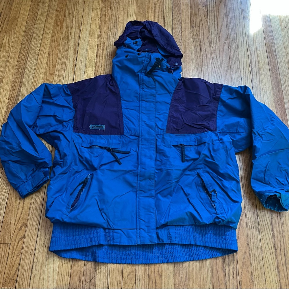 Columbia XL Blue Women's Vintage Light Jacket Windbreaker Full Zip Up